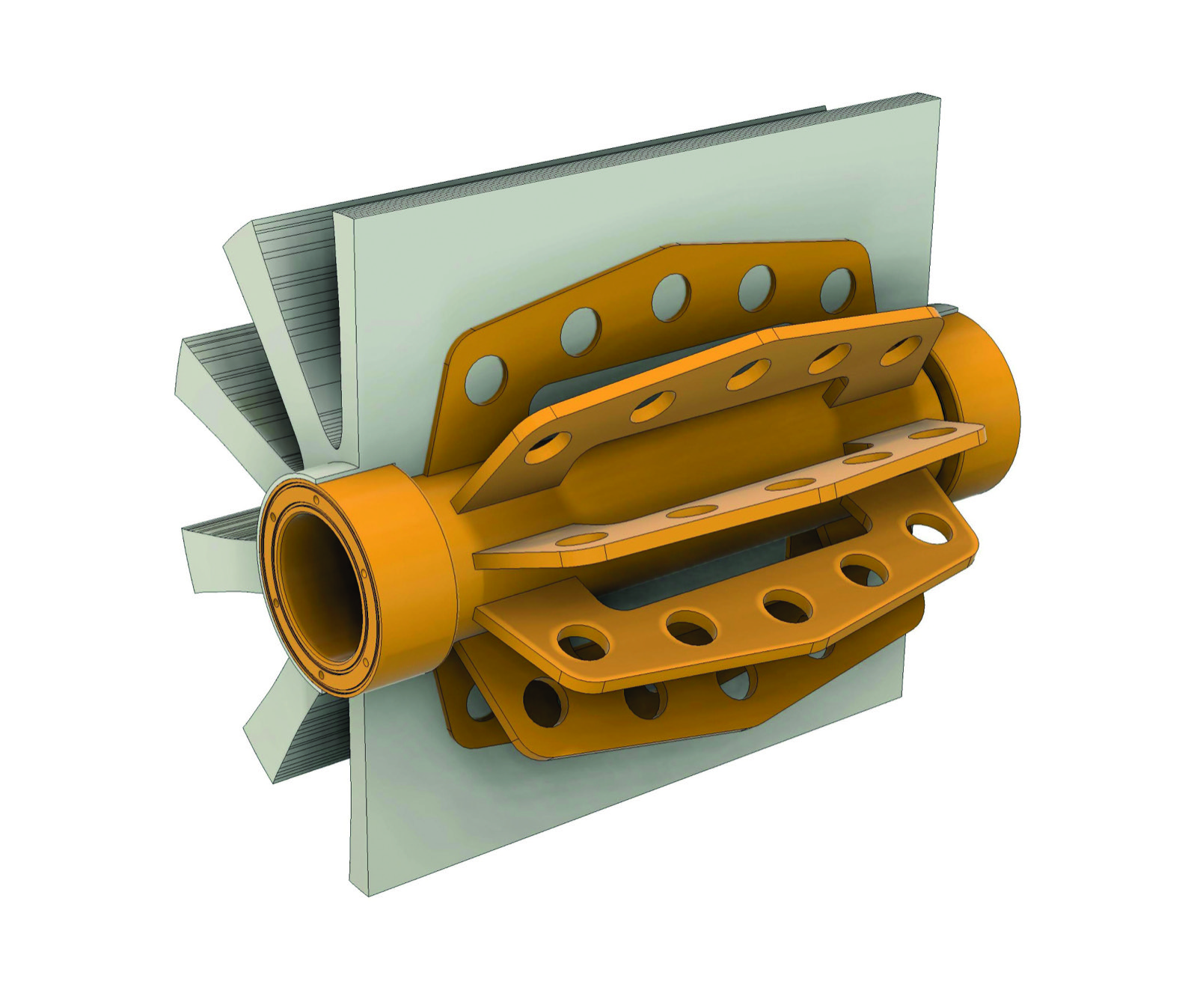 CAD-Konstruktionszeichnung eines zu beschichtenden Anlagenbauteils